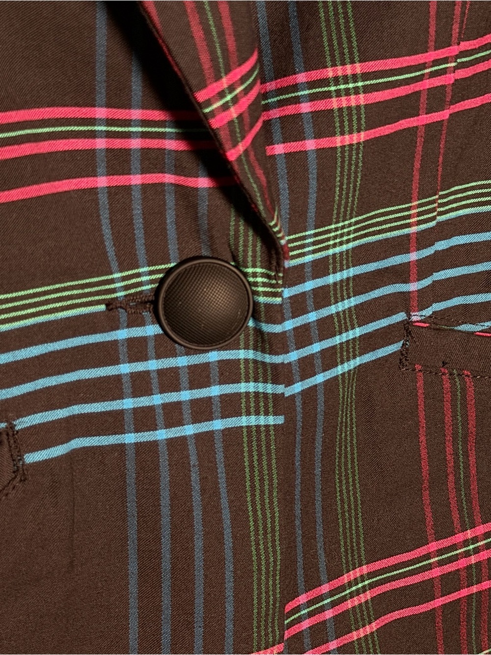 Cabi Plaid Blazer in Navy, Green, and Red Holiday Christmas Office Party - Picture 5 of 11